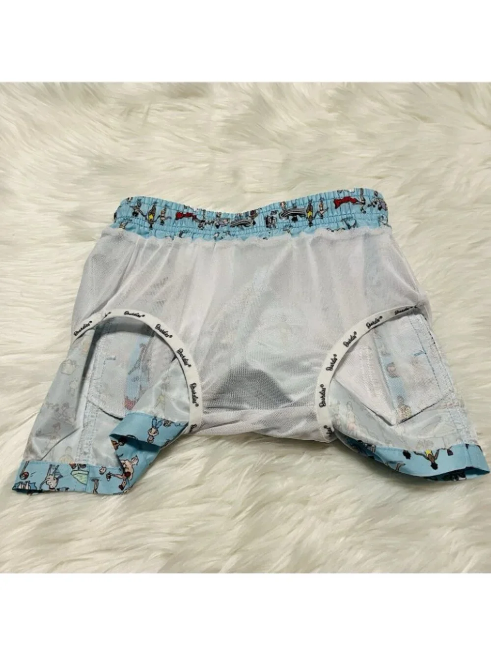 NEW Boardies Apparel Boy's Beach Folk Swim Trunks Light Blue Wet Bag Age 3/4Y